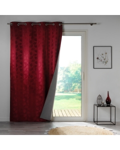 Rideau a oeillets 140 x 260 cm 100% occultant/jacquard Lunella Bordeaux