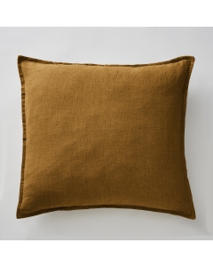 Taie d'oreiller 60 x 60 cm en lin lavé Soline Caramel