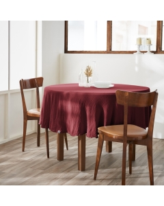 Nappe ronde (0) 180 cm gaze de coton unie gaïa Bordeaux