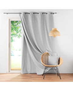 Lot de 4 Rideaux à Oeillets avec Doublure Amovible (140 x 260 cm) Coverline Gris, Thermiques & 100% Occultant