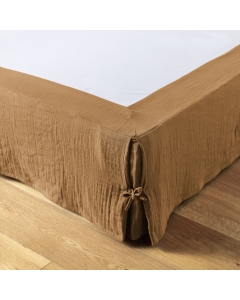 Cache-sommier gaze de coton 140 x 190 cm Gaia Camel