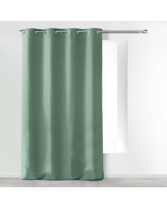 Rideau a oeillets 140 x 260 cm microfibre unie absolu Sauge