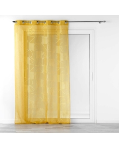 Panneau a oeillets 140 x 280 cm voile sable imprime metallise lineor Jaune/or