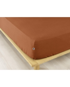 Drap housse flanelle chaude 160 x 200 cm Bonnet 30 cm Candice Orange