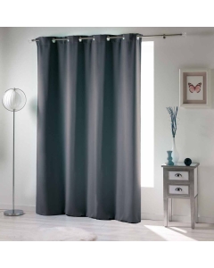 Rideaux occultant double face  a oeillets 135 x 240 cm uni Ardoise