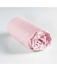 Drap housse 2 personnes 140 x 190 cm uni 57 fils lina Rose clair