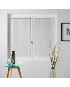 Paire droite anneaux 2 x 60 x 160 cm voile tisse milza Blanc
