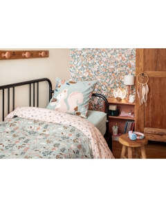 Parure de lit réversible + 1 taie d'oreiller 140 x 200 cm coton imprimé Tamia Multicolore