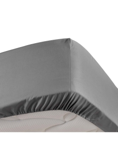 Drap housse anthracite 140 x 190 cm en percale bonnet 30 cm