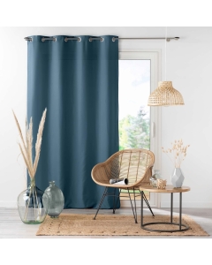 Lot de 4 Rideaux à Œillets - 140 x 260 cm - Microfibre Légère - Indgo Absolu