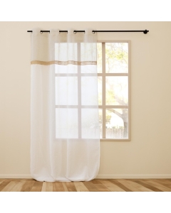 Voilage à Œillets 140 x 240 cm - Voile Sablé avec Détail en Jute Louane