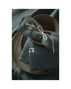 Lot de 3 serviettes lin lavé 40 x 40 cm soline ardoise Gris foncé