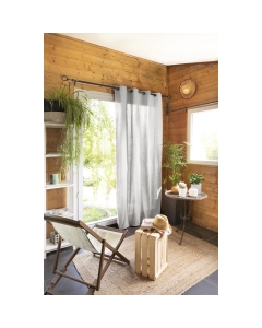 Rideau 100% coton prélavé 140 x 260 cm Kala Gris clair