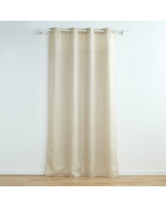 Rideau a oeillets 140 x 280 cm polyester uni+fils metallises zeline Naturel