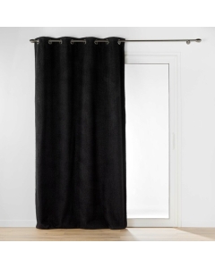 Rideau a oeillets 140 x 240 cm bouclette unie Wooly Noir