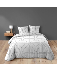 Housse de couette 260 x 240 cm coton 42 fils + 2 taies Etna