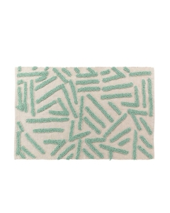 Tapis rectangle 60 x 90 cm coton/polyester tufte Athena Sauge