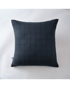 Taie d'oreiller gaze de coton tissée  60 x 60 cm Gaia Match Bleu marine