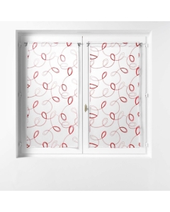 Paire droite passe tringle 2 x 60 x 90 cm voile sable brode hoops Rouge