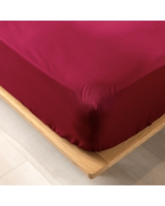 Drap housse Queen size 160 x 200 x 30 cm coton bio 57 fils Biolina Bordeaux