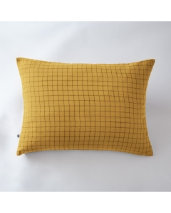 Taie d'oreiller gaze de coton tissée 50 x 70 cm gaïa mix Jaune safran
