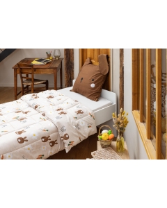 Couette imprimée 260 x 240 cm + 2 taies d'oreiller 60 x 60 cm coton imprimé pompon Multicolore