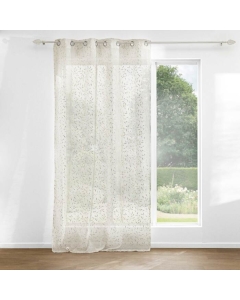 Voilage à Œillets 140 x 240 cm - Voile Sablé Appliqué Métallisé Maïssa