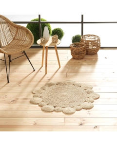 tapis rond déco (0) 90 cm jute ajouré Cordou