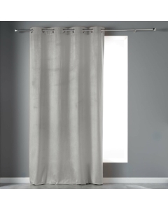 Rideau tamisant a oeillets 140 x 240 cm velours Velvetine Gris