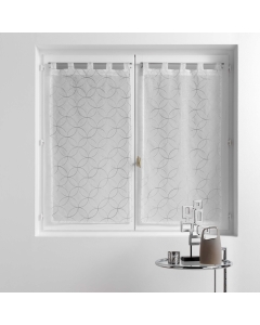 Paire droite passants 2 x 60 x 160 cm voile sablé brodé Olympia Gris