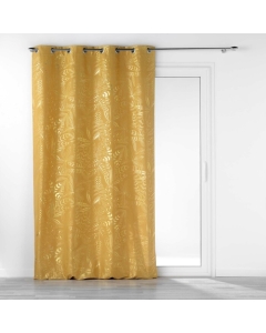 Rideau à oeillets grande hauteur 140 x 280 cm métalillisé Belflor Jaune/Or