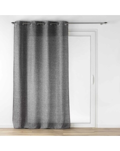 Voilage a oeillets 140 x 240 cm effet lainage Loulaine Noir