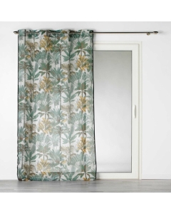 Voilage a oeillets 140 x 240 cm effet lin tissé  imprimé balinesia Sans