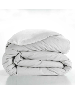 Housse de couette 2 personnes 240 x 220 cm uni 57 fils lina Blanc