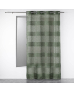 Voilage a oeillets 140 x 240 cm effet lin tisse fils chenille terraza Kaki