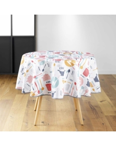 Nappe ronde (0) 180 cm polyester imprime kitchen Multico