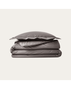 Parure de couette 240 x 220 cm + 2 taie 63 x 63 cm en percale de coton Acier