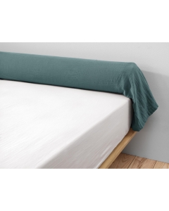 Taie de traversin gaze de coton Bio 85 x 185 cm Bleu canard