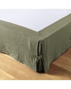 Cache-sommier gaze de coton 90 x 190 cm Gaia romarin
