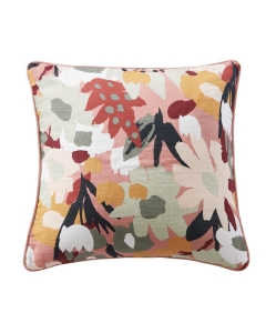 coussin déhoussable avec passepoil 45 x 45 cm gaze de coton imprimée léane