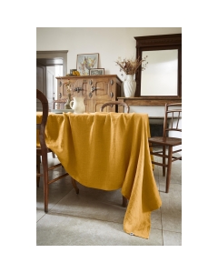 Nappe rectangle 170 x 250 cm en lin lavé Soline miel Jaune