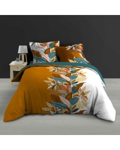Housse de couette 240 x 220 cm percale de coton 78 fils imprimé Yucca
