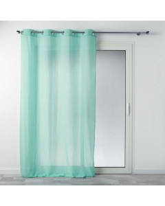 Voilage a oeillets 140 x 240 cm polycoton uni mitsy Ciel