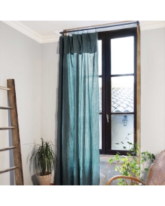 Lot de 2 rideaux gaze de coton 140x300 cm Bleu canard