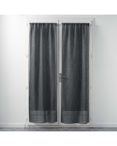 Paire droite passe tringle 2x70x200 cm voile sable applique filiane Anthracite