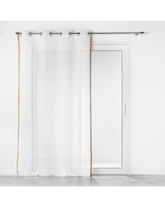 Voilage a oeillets 140 x 240 cm voile sablé  +jute Sarah Blanc
