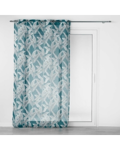 Voilage a oeillets 140 x 240 cm voile sable imprimé  Isibelle Bleu