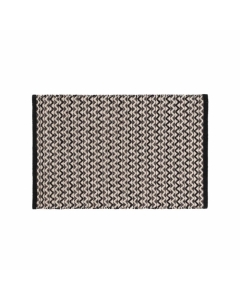 Tapis rectangle 60 x 90 cm coton/polyes fantaisie+fil met chasca Noir