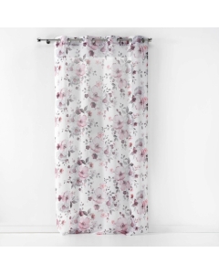 Panneau a oeillets 140 x 240 cm voile sable imprime velvet flower Blanc
