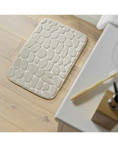 Tapis de bain 50 x 80 cm microfibre unie relief ricochet Taupe